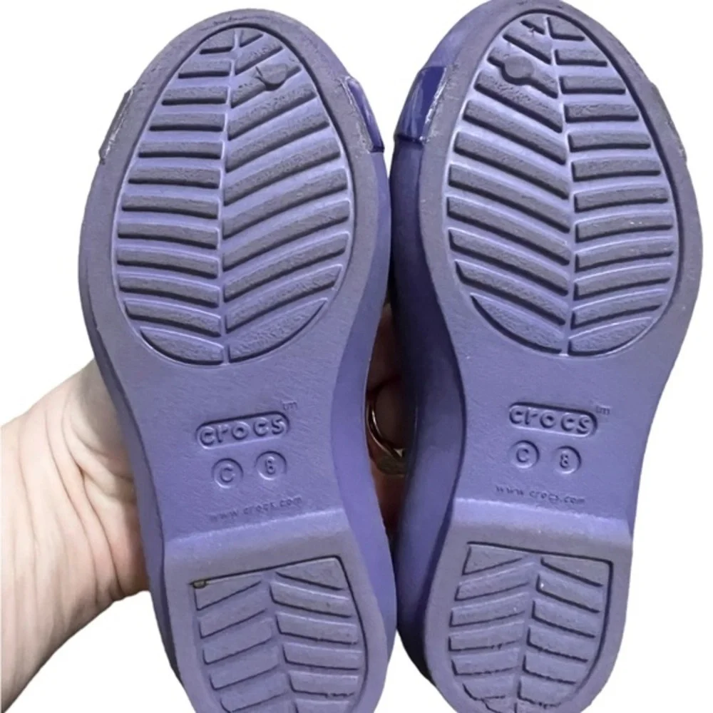 Crocs Purple Owl Slip On Shoes Size Child 8